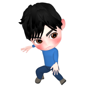 ヒーローポーズをする男性のイラスト