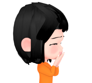 口を隠して笑う人の横顔のイラスト