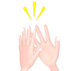 ハイタッチのイラスト