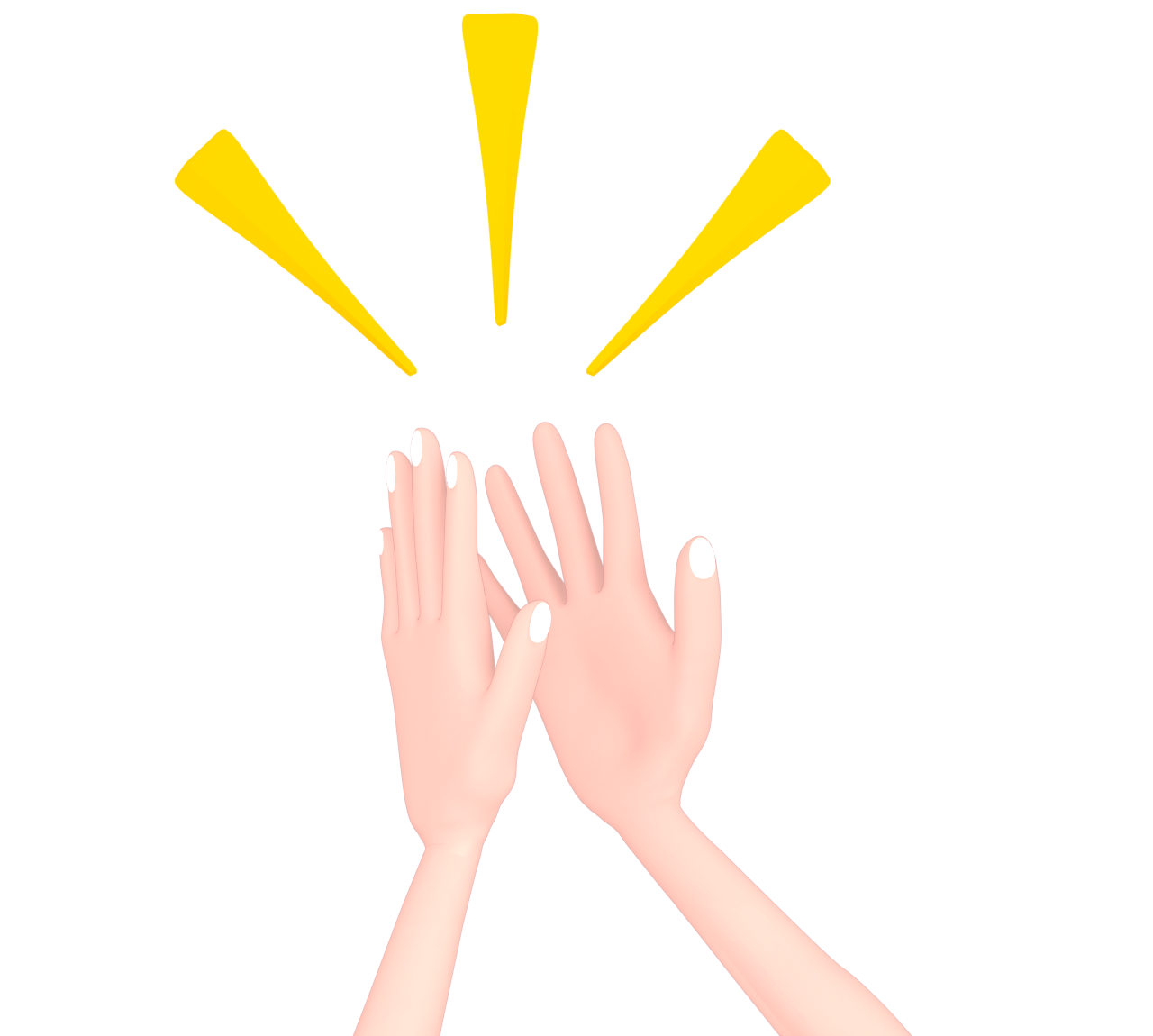 ハイタッチのイラスト