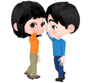 ハイタッチをする男女のイラスト
