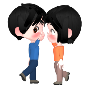 ハイタッチする男女のイラスト