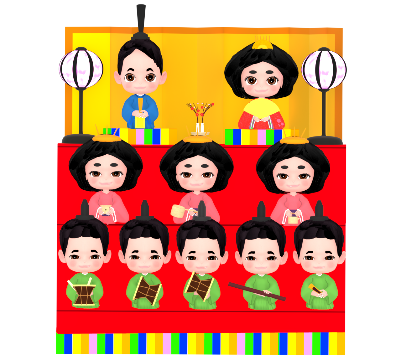 雛人形のイラスト