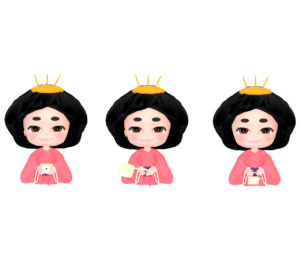 雛人形 三人官女のイラスト