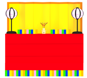 ひな祭りの雛壇のイラスト