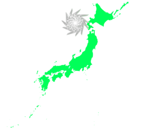 北海道に接近をする台風のイラスト