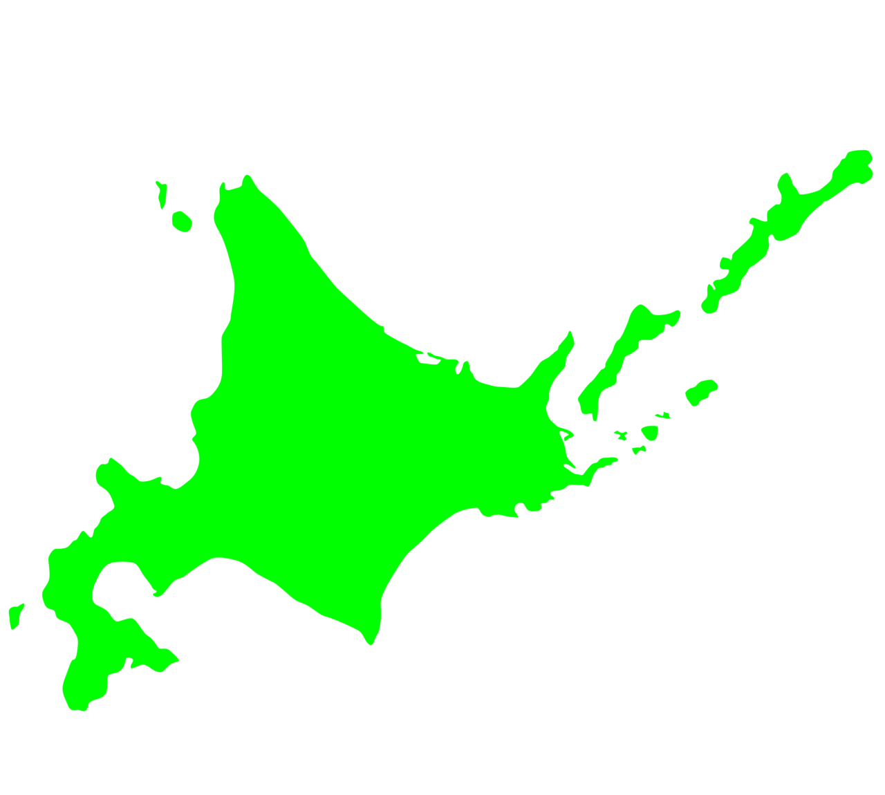 北海道の地図のイラスト