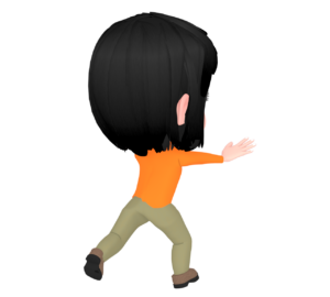 引き止める女性の後ろ姿のイラスト