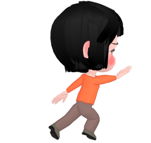 引き止める女性の後ろ姿のイラスト