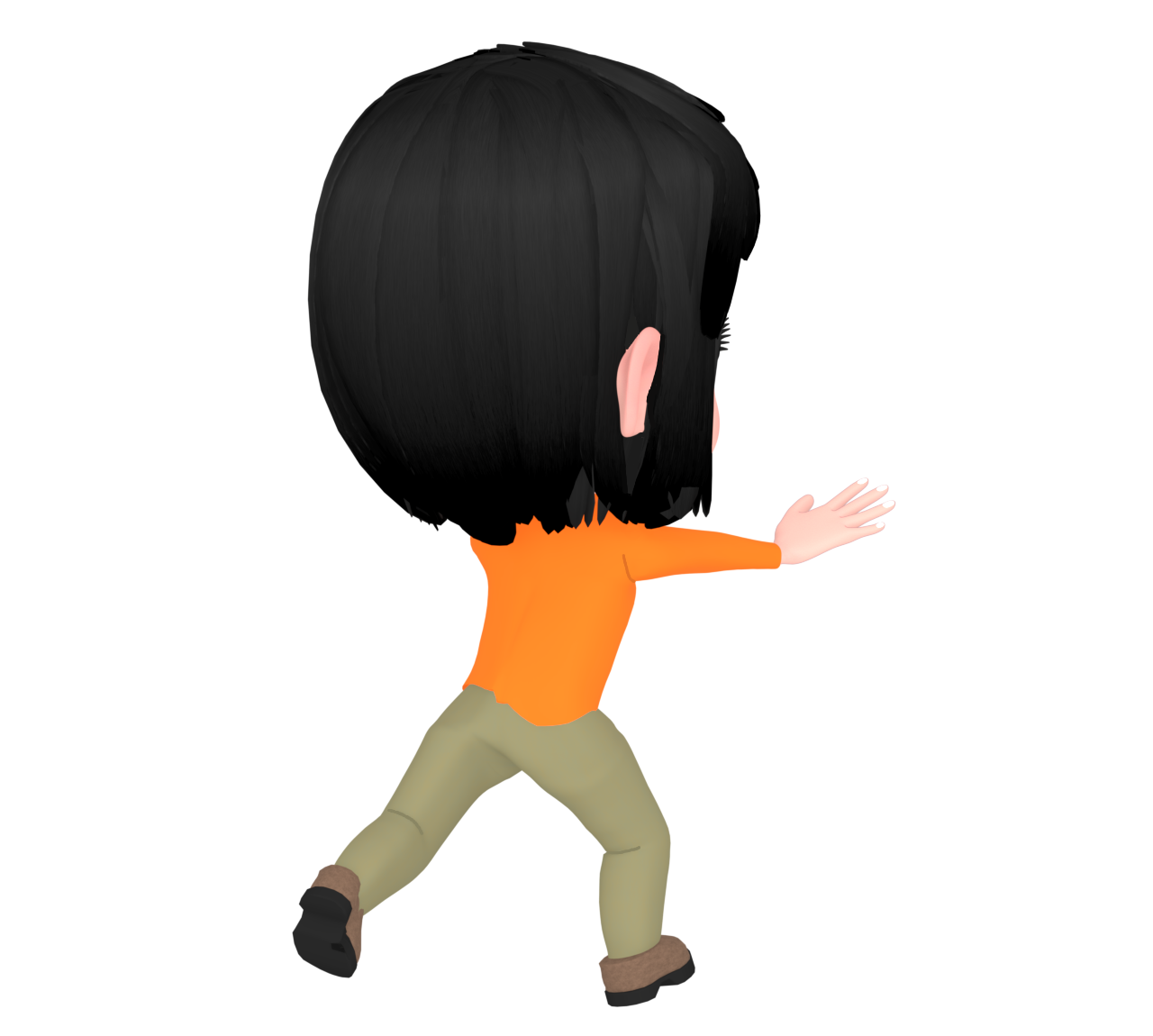 引き止める女性の後ろ姿のイラスト