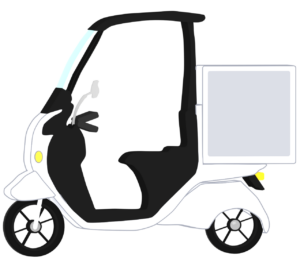 宅配デリバリーバイクのイラスト