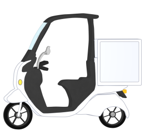 宅配デリバリーバイクのイラスト