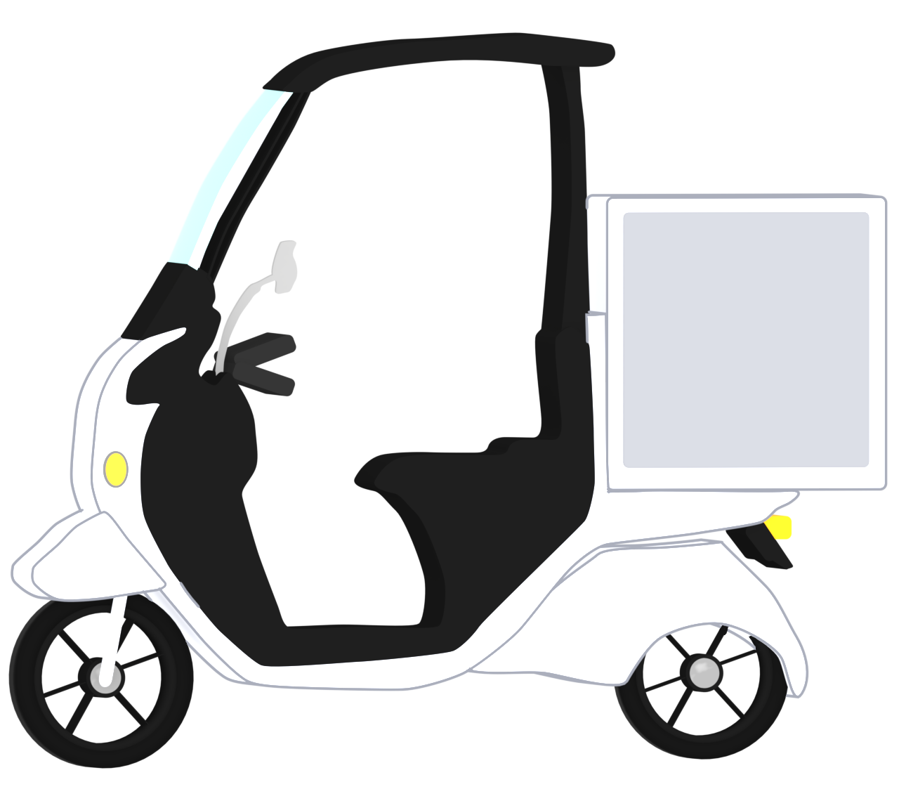 宅配デリバリーバイクのイラスト