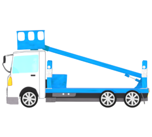 横から見る高所作業車のイラスト
