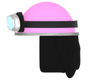 横から見る半ヘルメットのイラスト