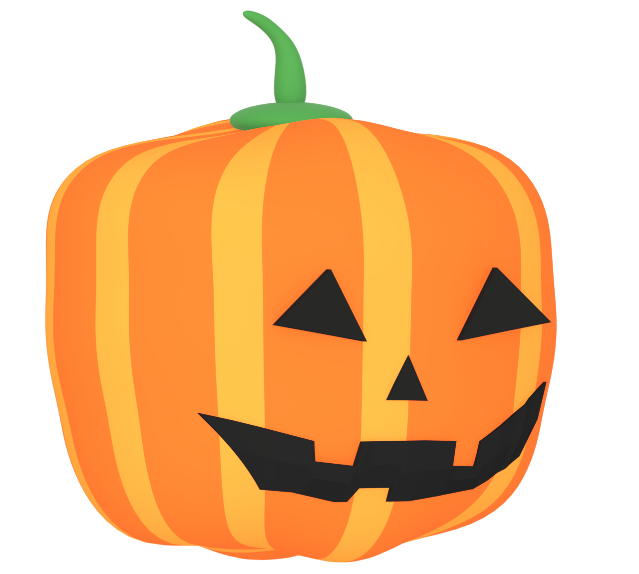 横向きハロウィンのカボチャ飾りのイラスト