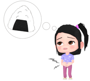 お腹が減った女の子のイラスト