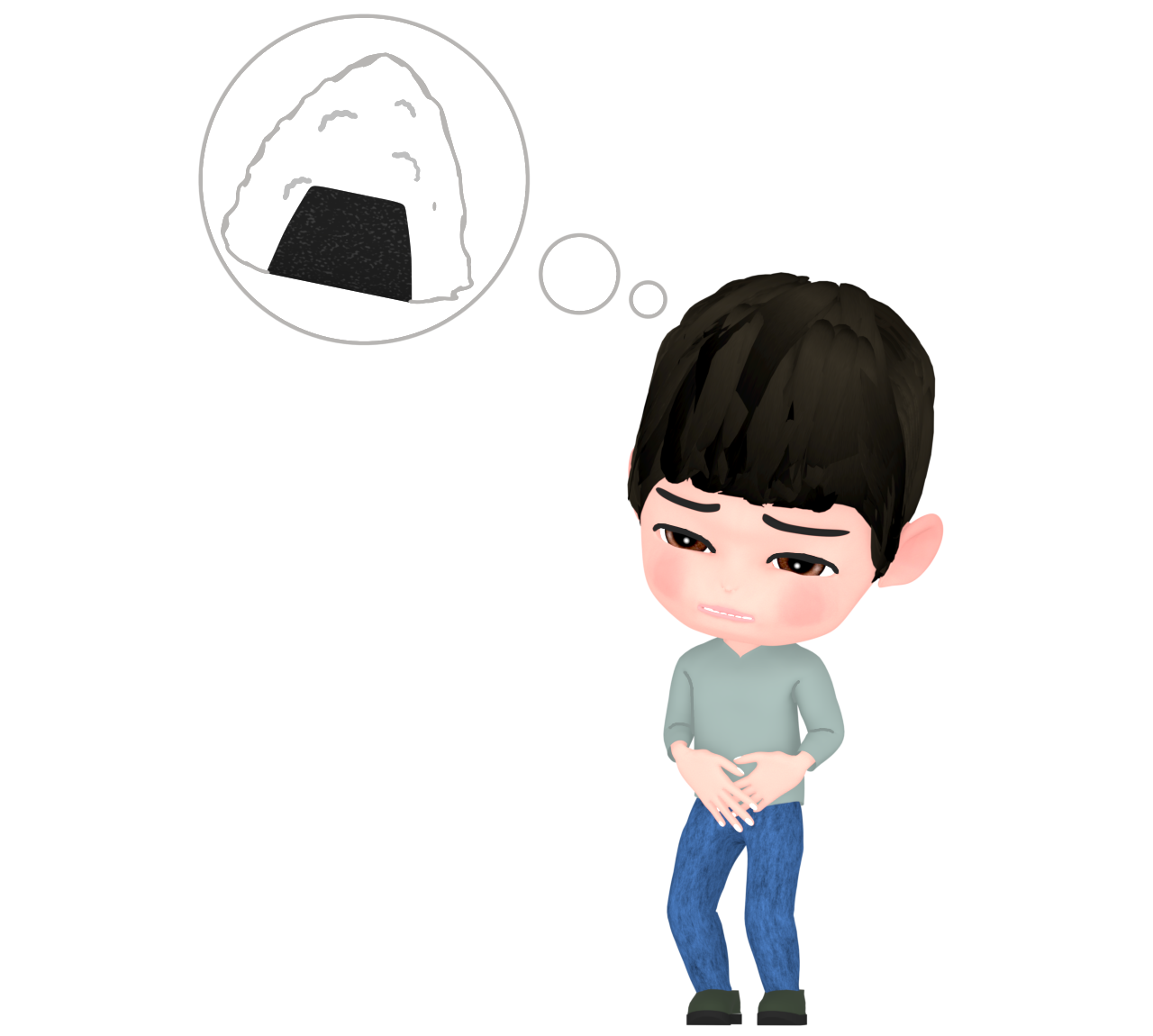 お腹が空いた男性のイラスト