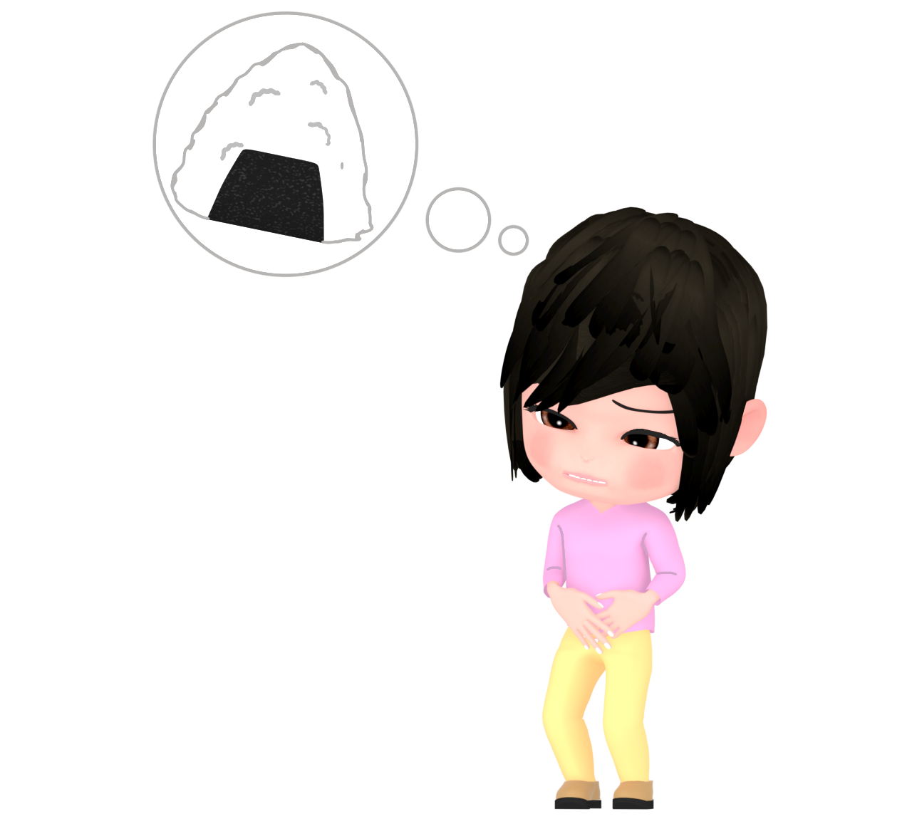 空腹の女性のイラスト