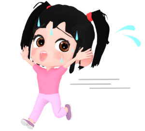 急いで走る女の子のイラスト