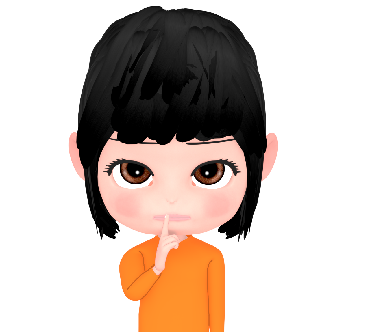 「しーっ」静かにして欲しい女性のイラスト