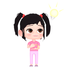 アイデアを思いつく女の子のイラスト