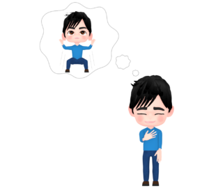 イメトレで運動をする男性のイラスト