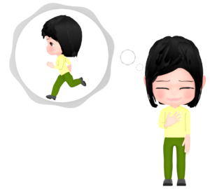 イメトレで走っている女性のイラスト
