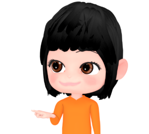 人差し指を向ける女性のイラスト