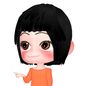 人差し指を向ける女性のイラスト