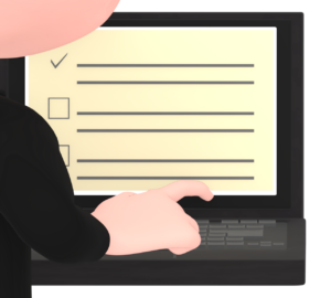 人差し指でキーボードを打つイラスト