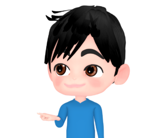 人差し指でさす男性のイラスト