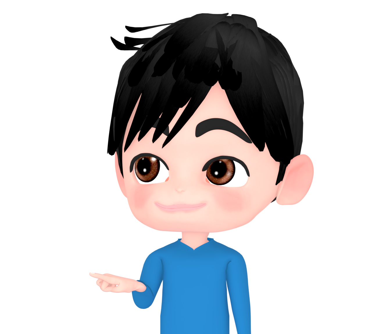 人差し指でさす男性のイラスト