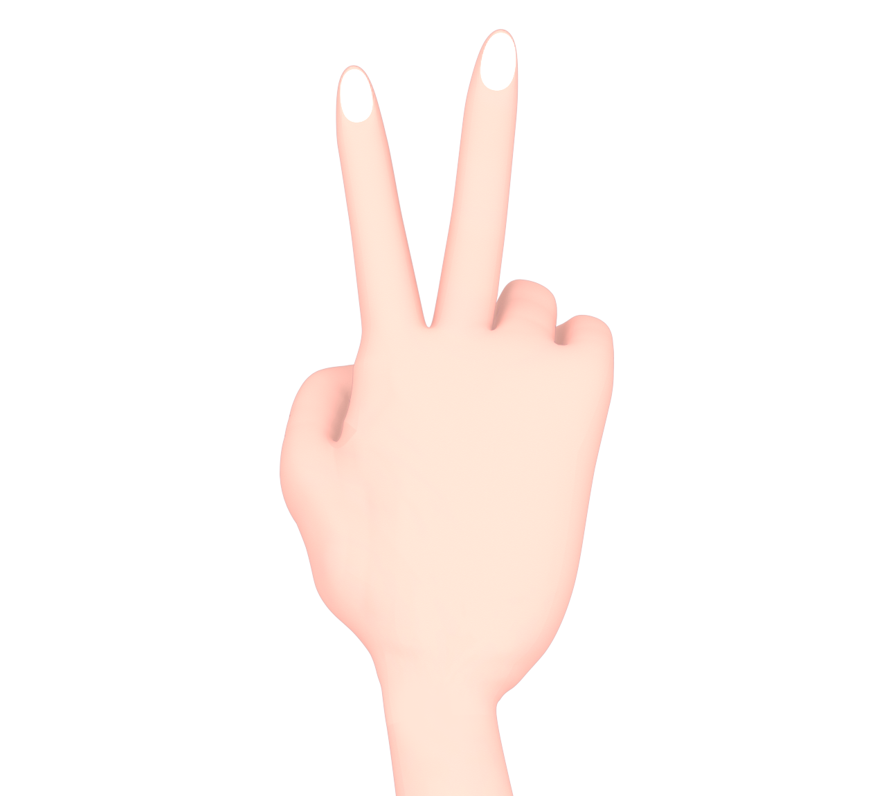 裏返しのピースサインのイラスト