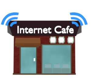インターネットカフェの外観のイラスト