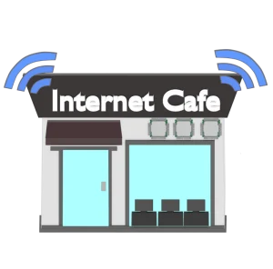 インターネットカフェの外観のイラスト