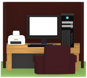 インターネットカフェの店内のイラスト