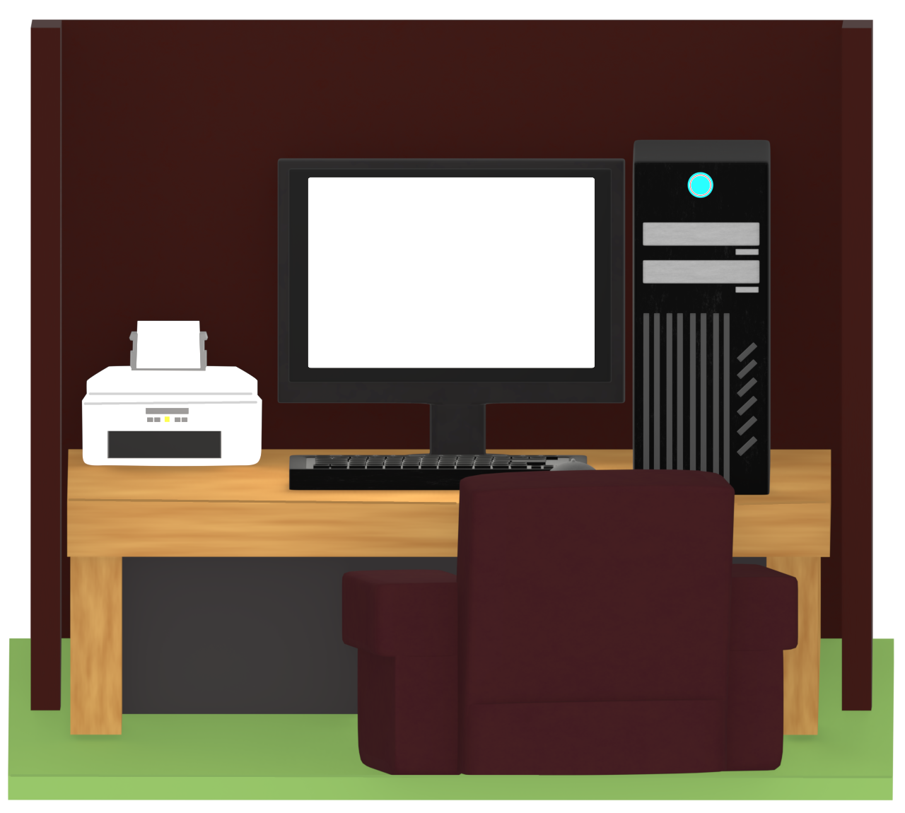 インターネットカフェの店内のイラスト