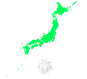 日本に近づく台風のイラスト