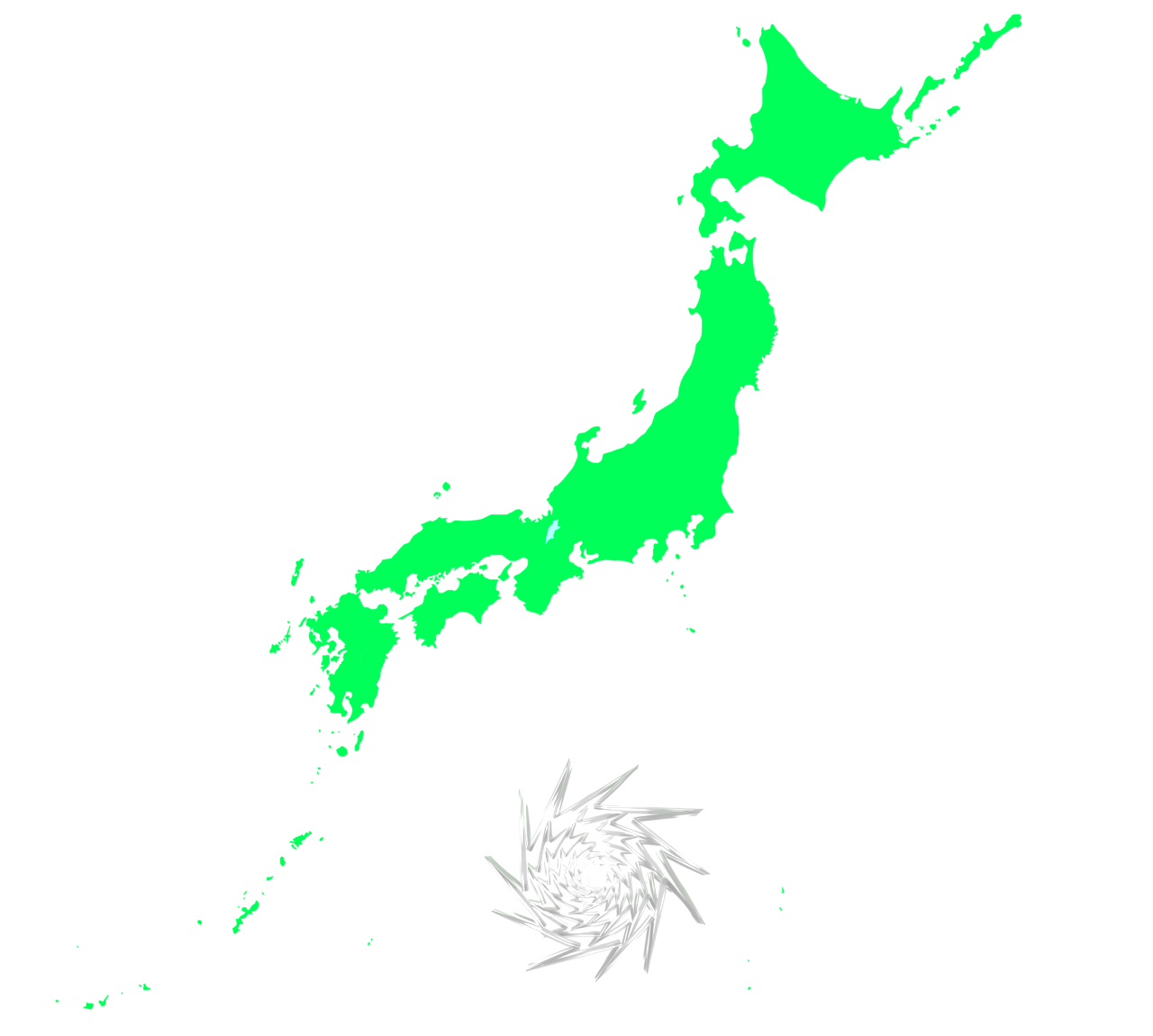 日本に近づく台風のイラスト