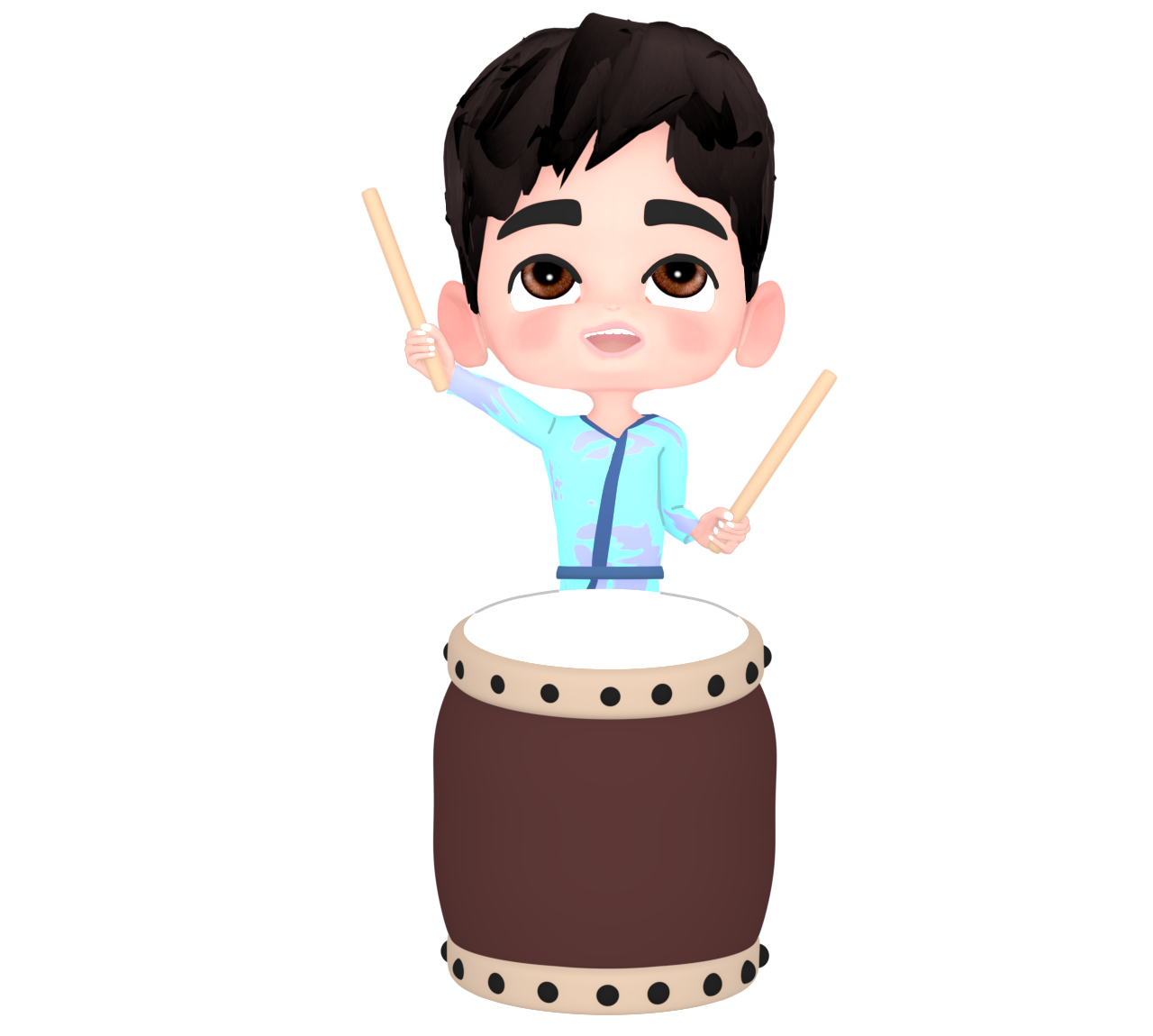 和太鼓を叩く男の子のイラスト 13 和太鼓を叩く男の子のイラスト