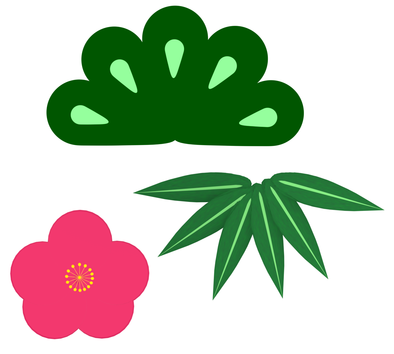 和風 松竹梅のイラスト