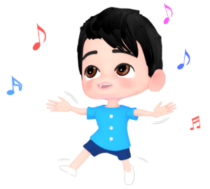飛び跳ねている男の子のイラスト