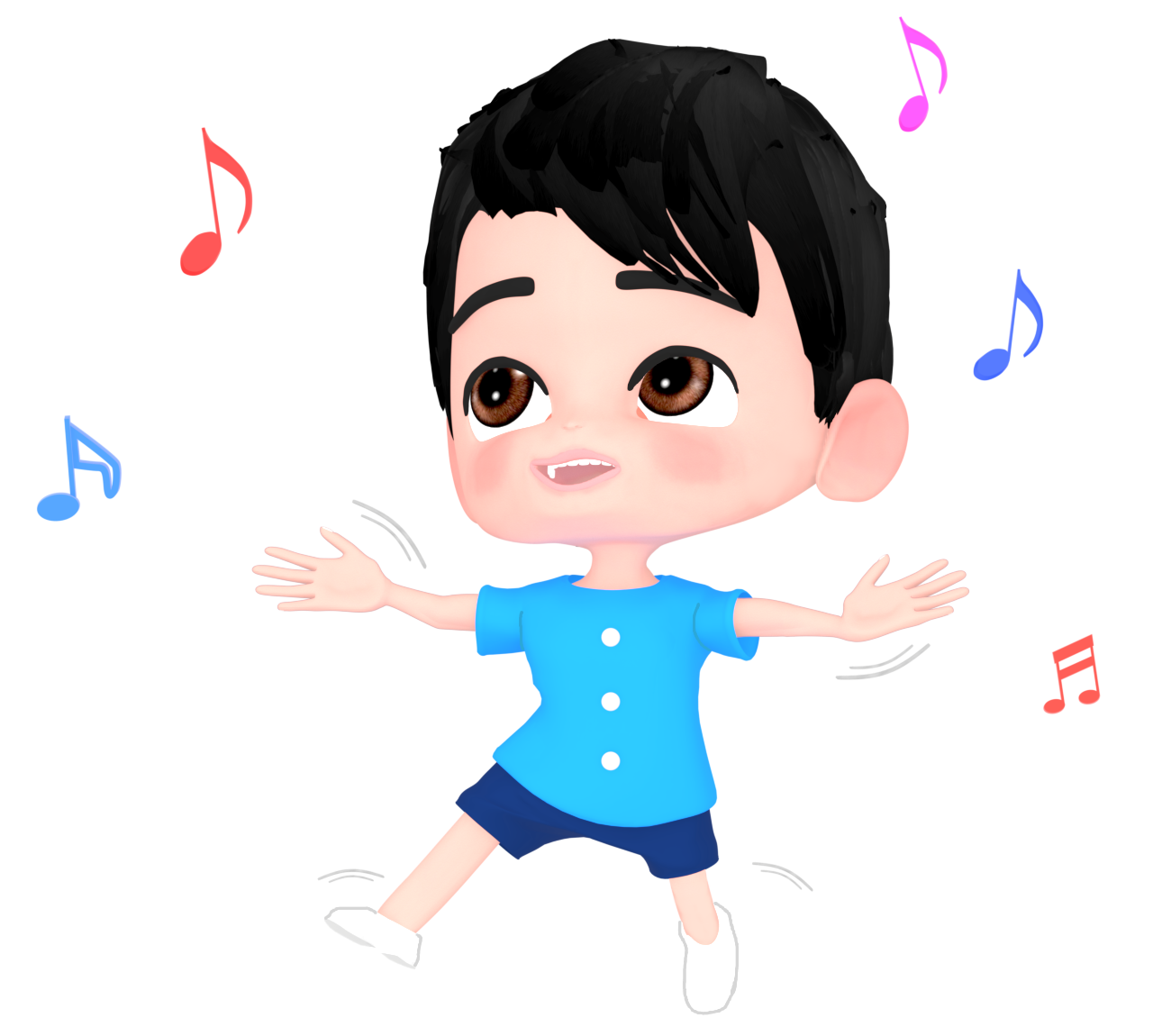 飛び跳ねている男の子のイラスト