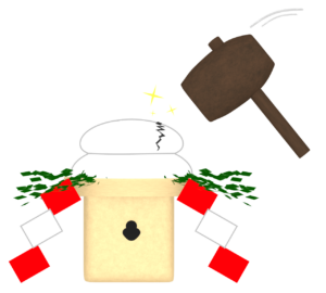 鏡開きのイラスト