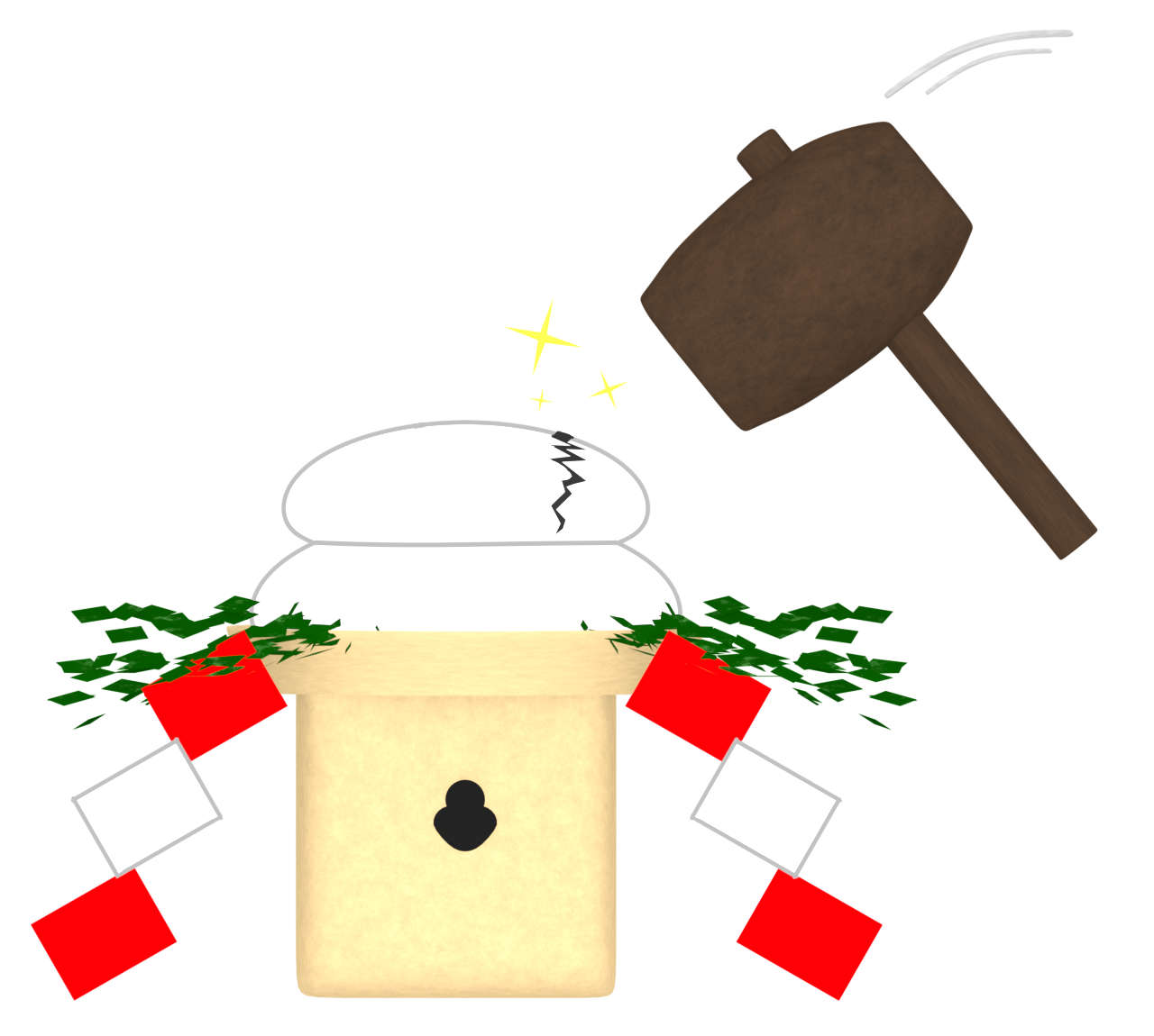 鏡開きのイラスト