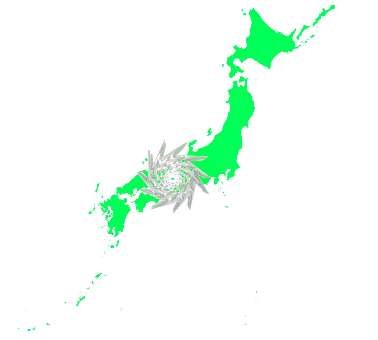 関西に近づく台風のイラスト