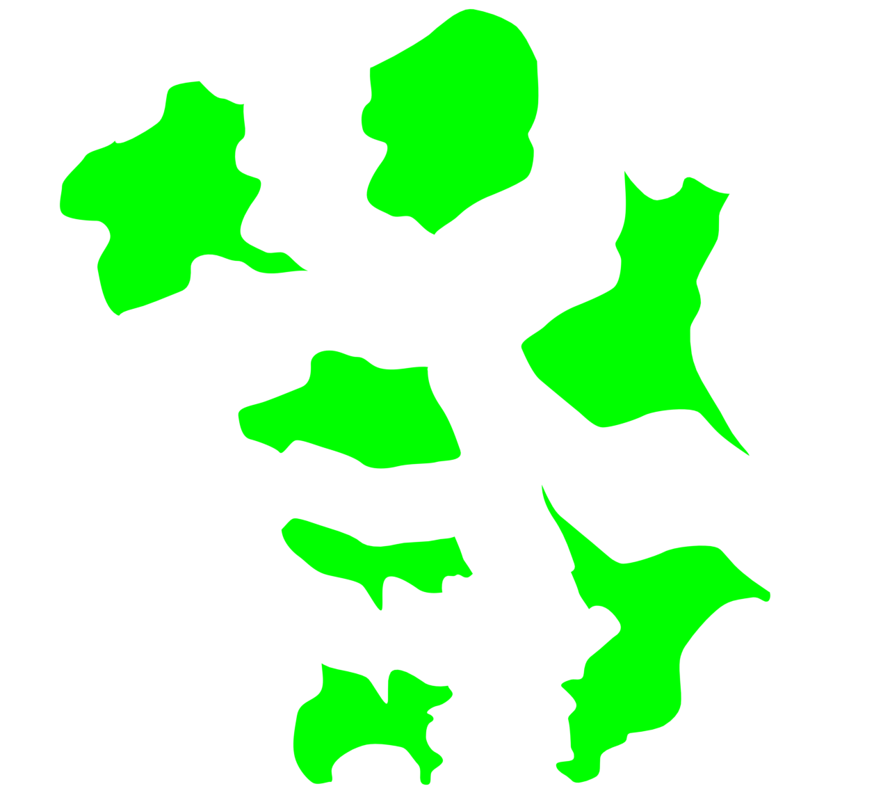 関東地方をバラした地図のイラスト
