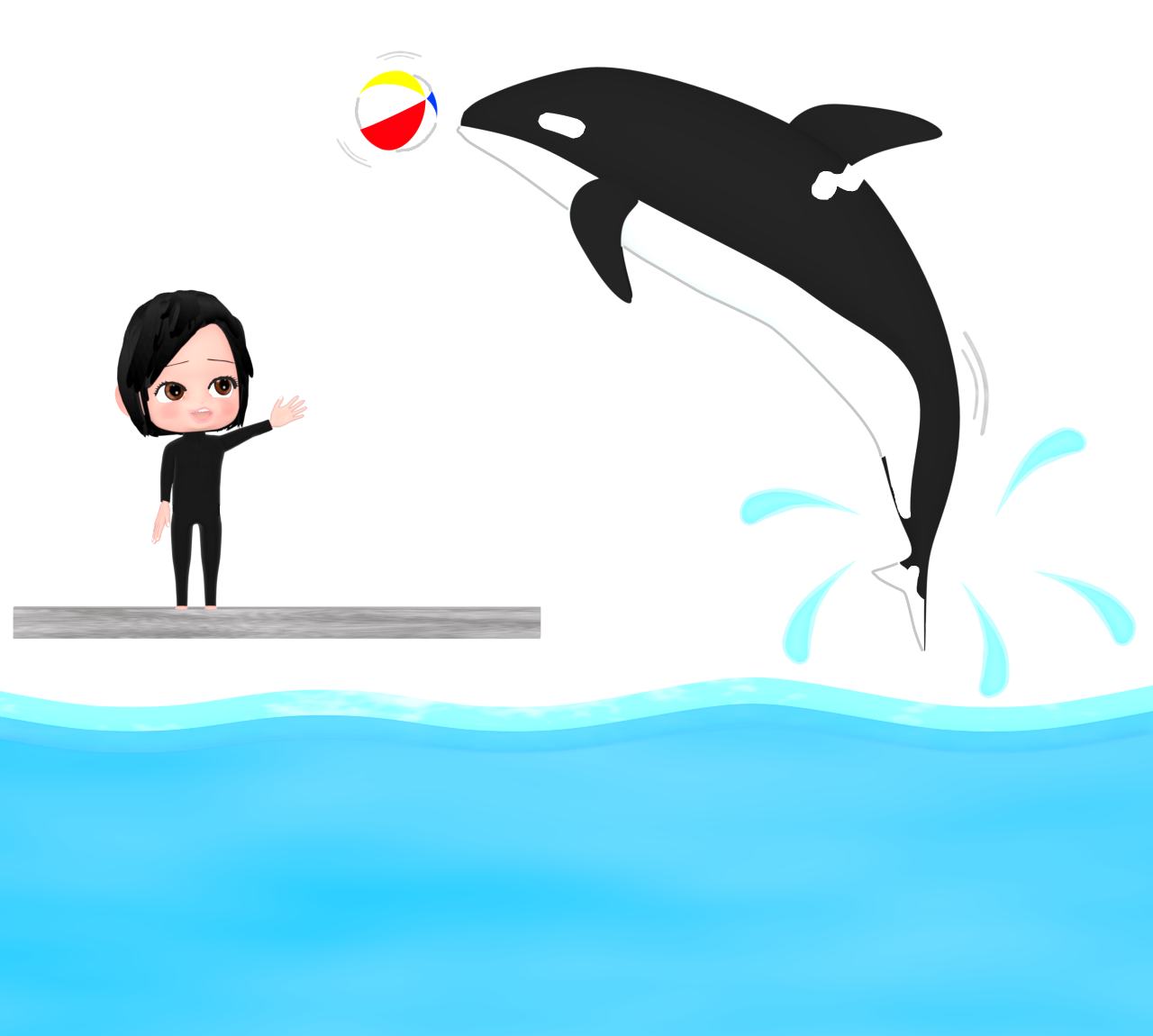 シャチショーのイラスト