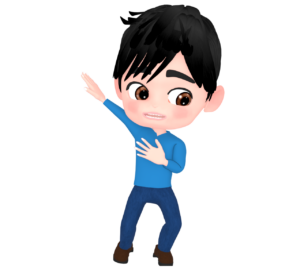 キメポーズをする男性のイラスト